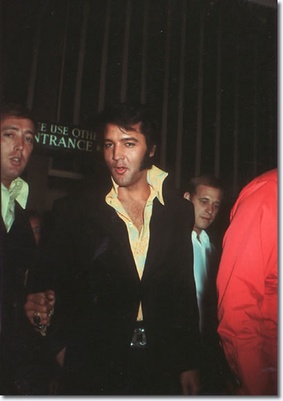 Elvis Presley with Richard Davis and Felton Jarvis, attending a Tom Jones show at Caesar's Palace in mid-October 1970