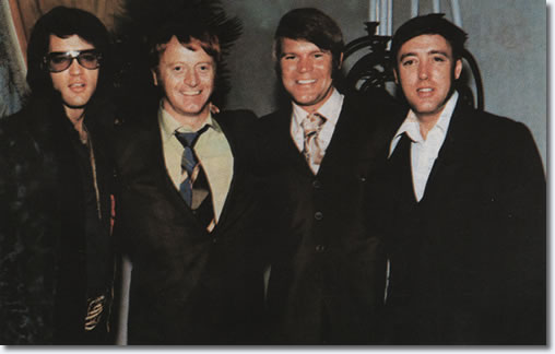 Elvis Presley, Red West, Glen Campbell and Richard Davis at George Klein's wedding, December 5, 1970